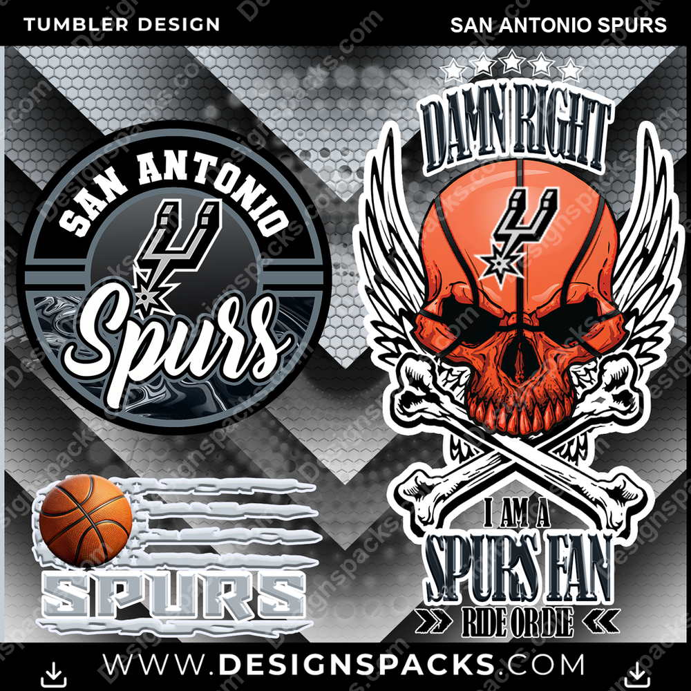 Basketball Skull San Antonio Spurs Tumbler Digital Wrap Design