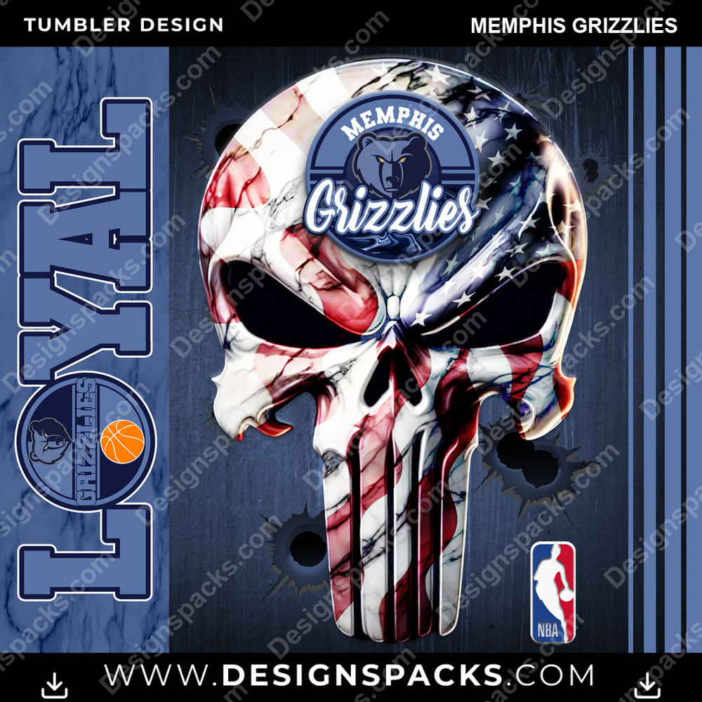 Basketball Loyal Memphis Grizzlies Tumbler Digital Wrap Design