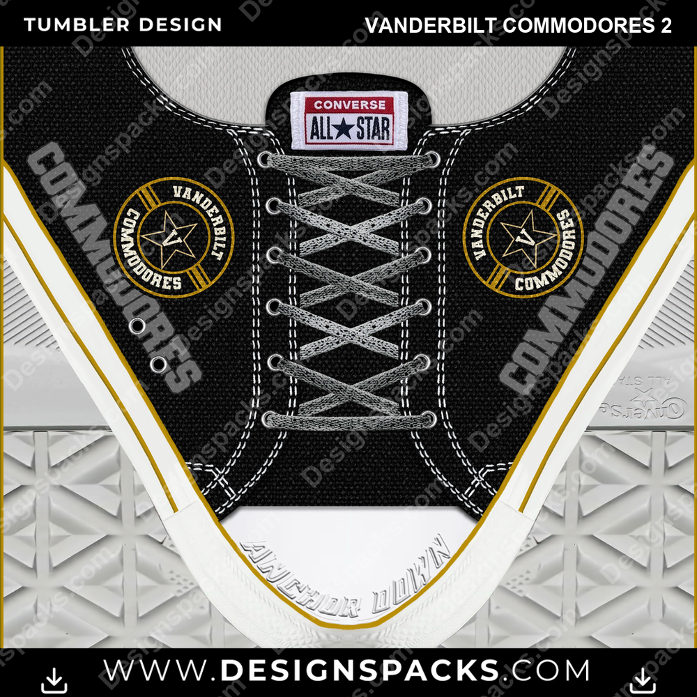 College Sport Converse Vanderbilt Commodores 2 Tumbler Digital Wrap Design
