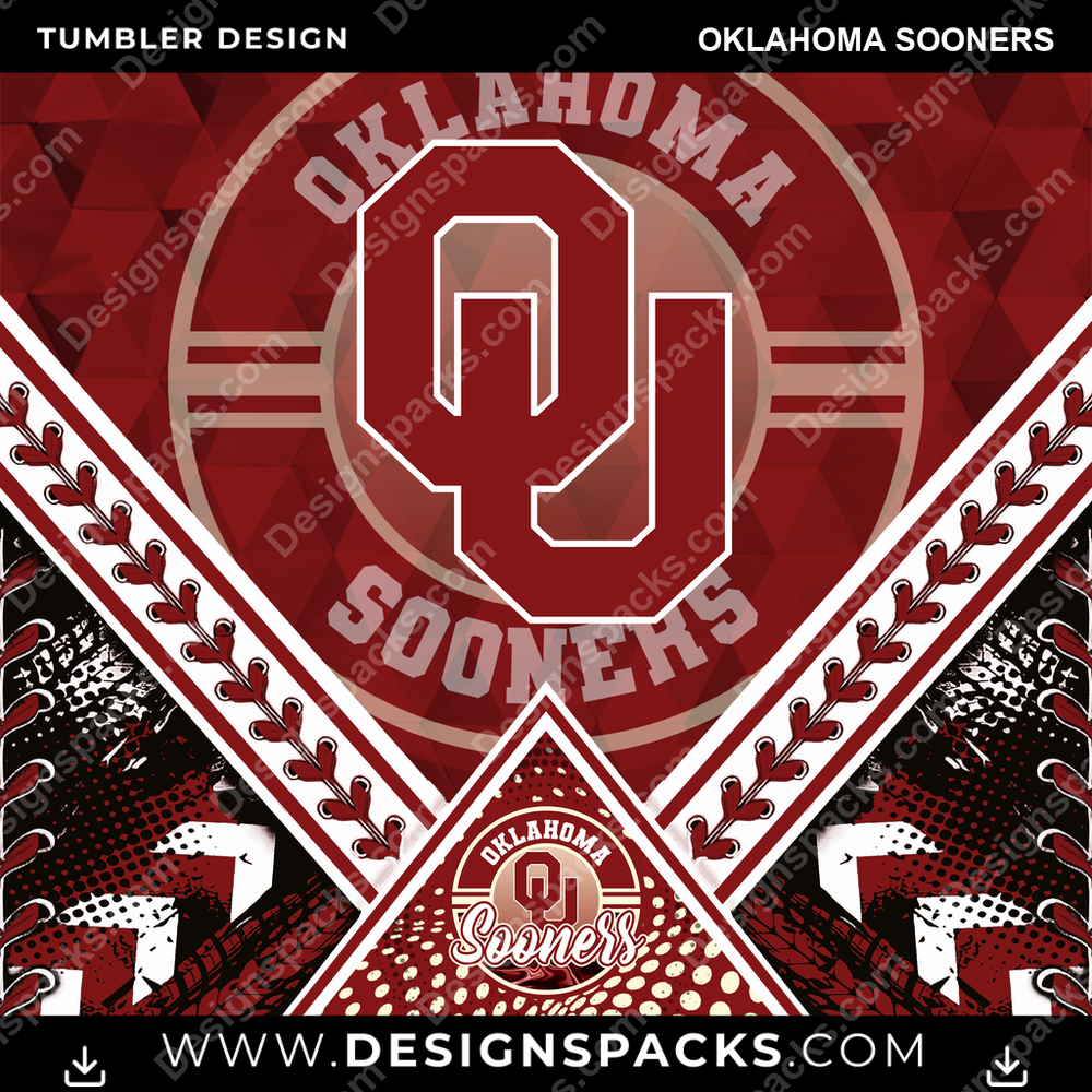 College Sport Diamond Oklahoma Sooners NCAA College Sport Tumbler Digital Wrap Design Download