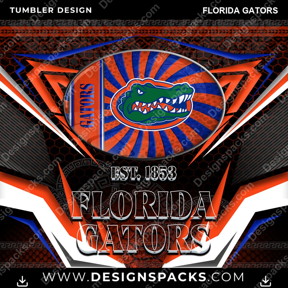 College Sport Tribal Florida Gators NCAA College Sport Tumbler Digital Wrap Design Download