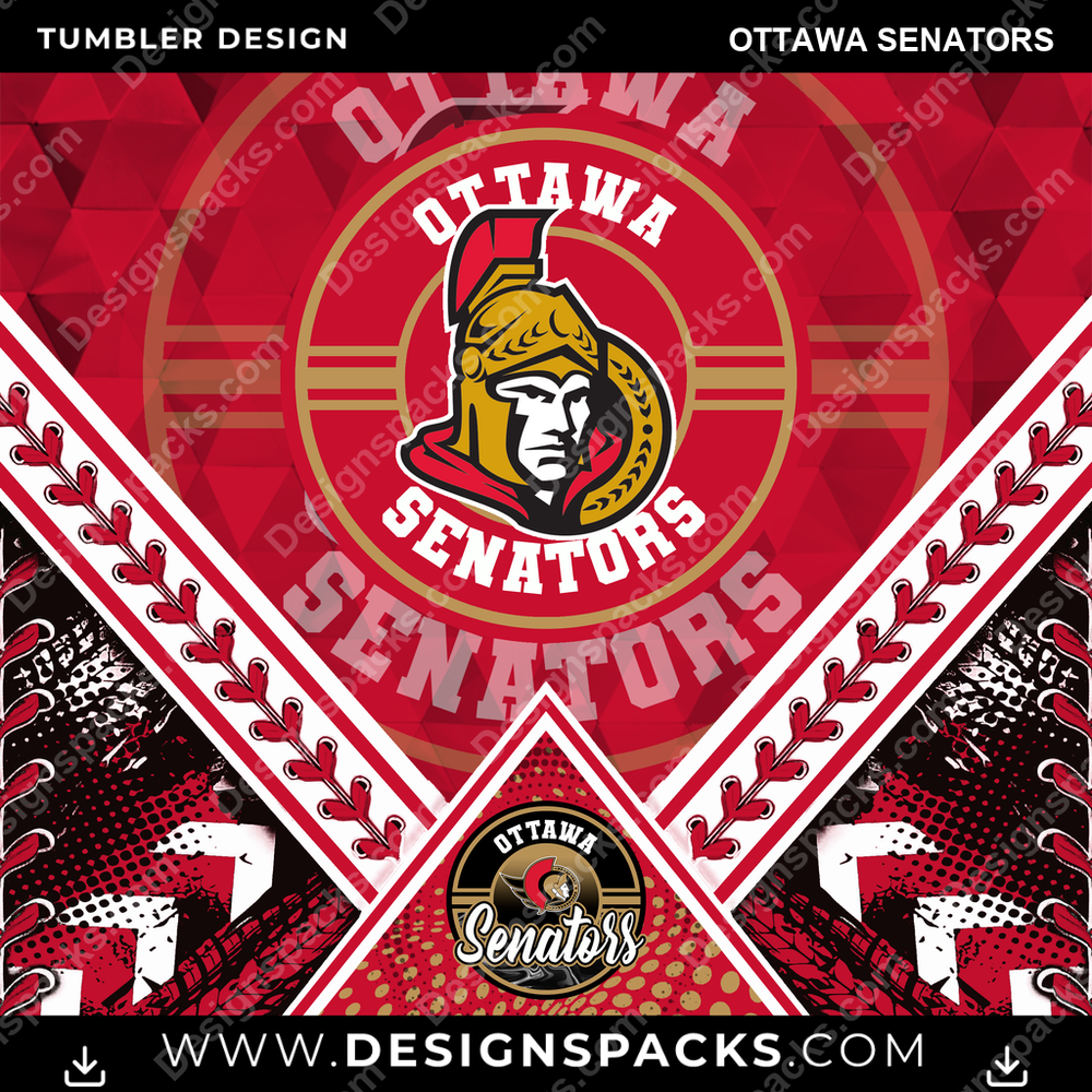 Hockey Diamond Ottawa Senators Tumbler Digital Wrap Design
