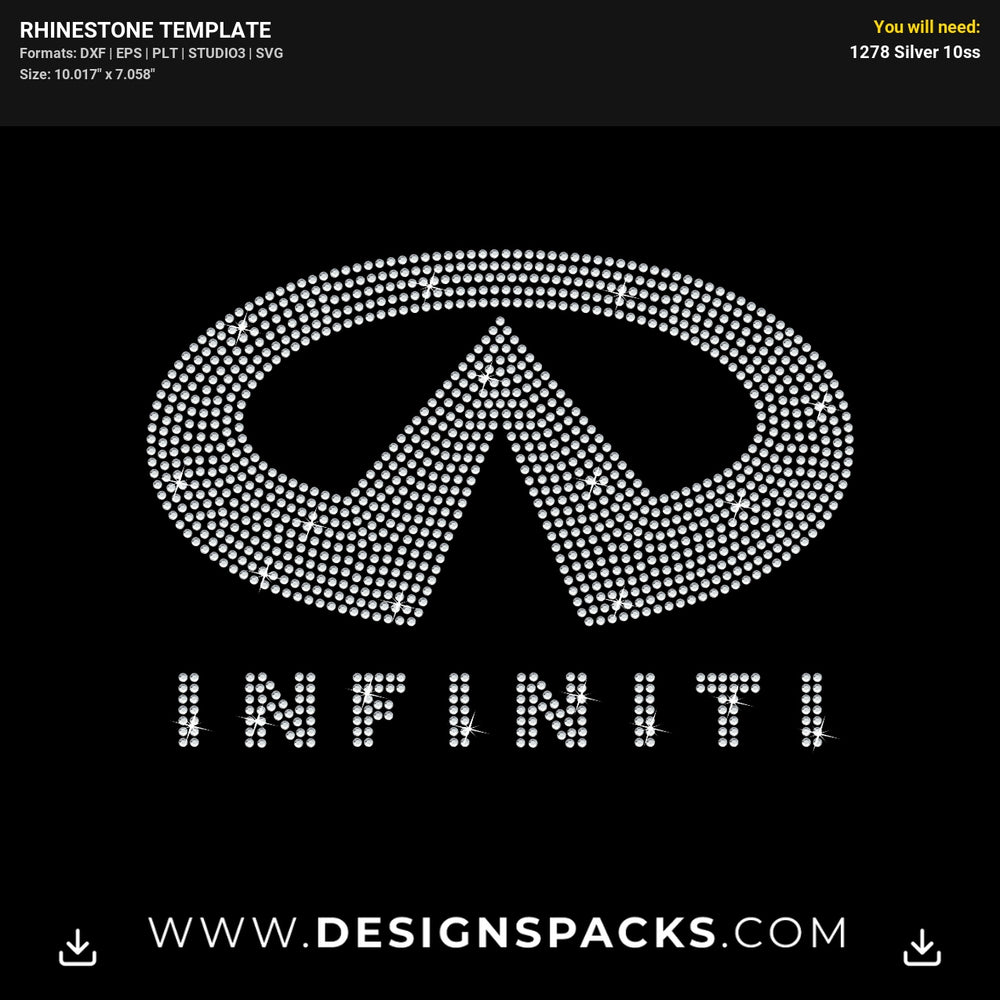 Infiniti Car Logo Emblem Rhinestone Digital Template