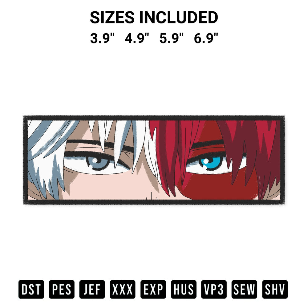 Elevate your next project with our Shoto Todoroki Eyes Embroidery Design embroidery file. Shop high-quality digital patterns instantly at Designspacks.com. Available sizes: 3.9", 4.9", 5.9", 6.9".
