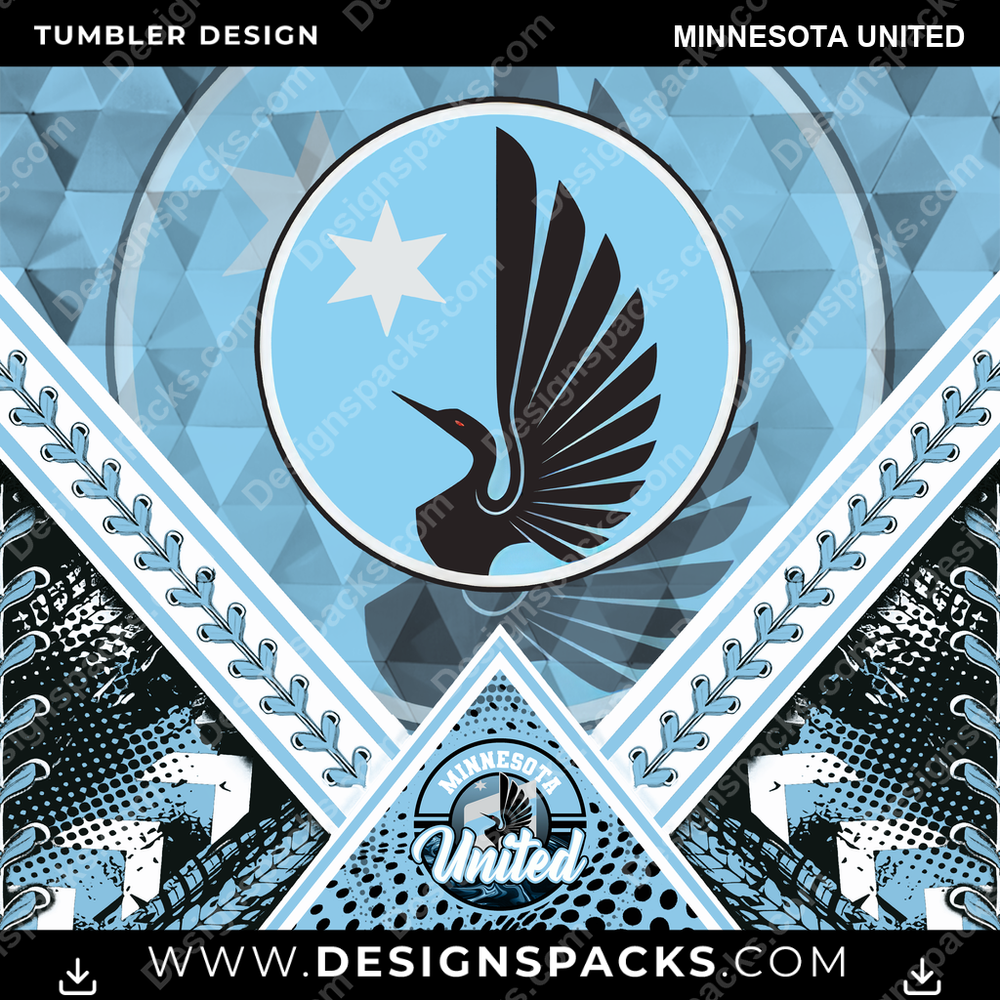 Soccer Diamond Minnesota United Tumbler Digital Wrap Design