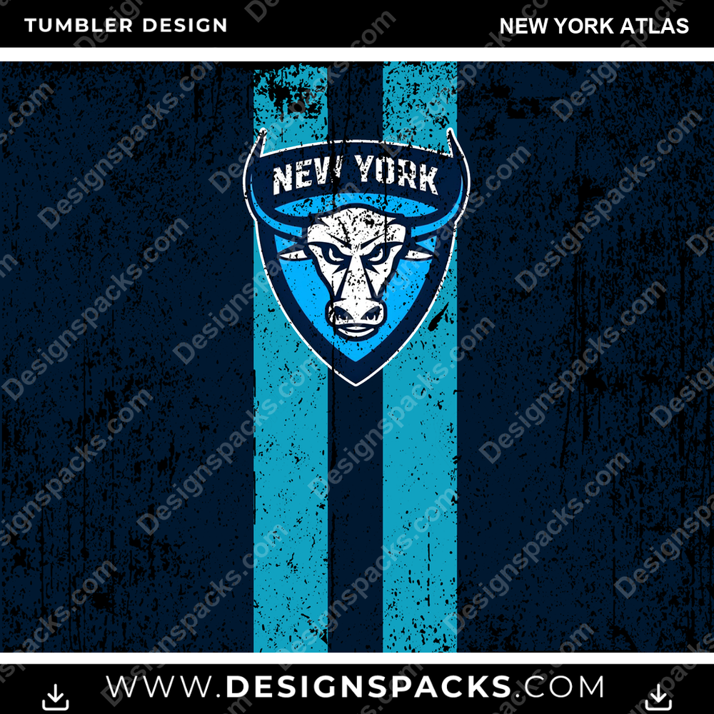 Lacrosse Grunge Style New York Atlas PLL Lacrosse Tumbler Digital Wrap Design Download