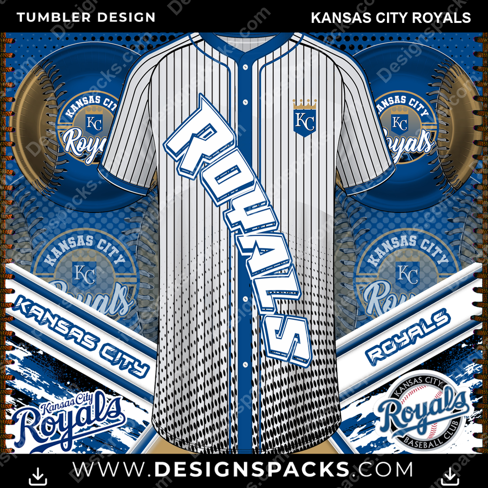 Baseball Jersey Team Kansas City Royals Tumbler Digital Wrap Design