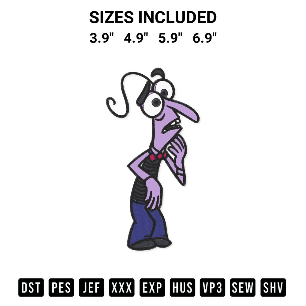 Shop the Fear Inside Out 2 Embroidery Design machine embroidery pattern at Designspacks.com. Beautifully digitized for flawless stitching on any fabric. Available sizes: 3.9", 4.9", 5.9", 6.9".