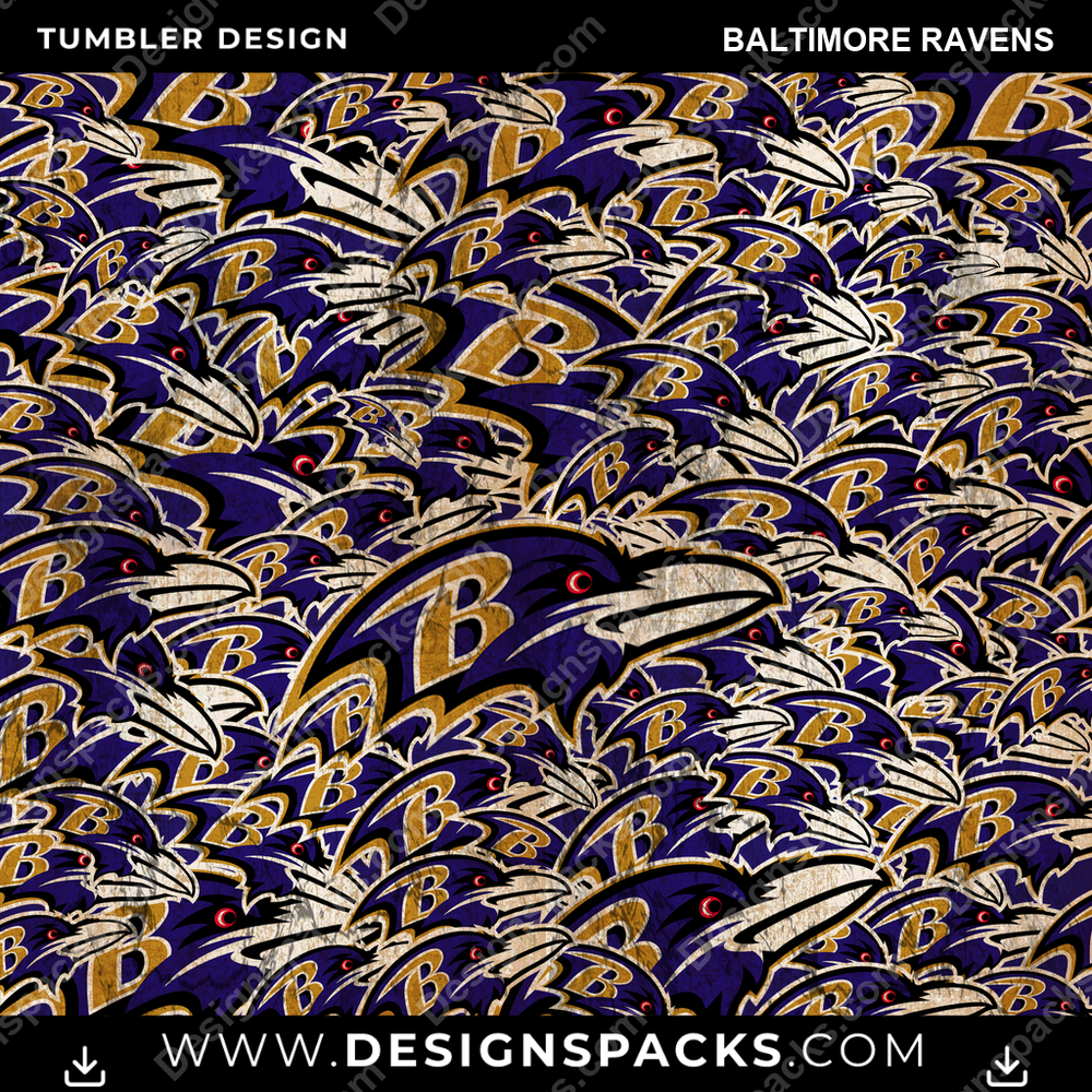 Football Logo BG Baltimore Ravens Tumbler Digital Wrap Design