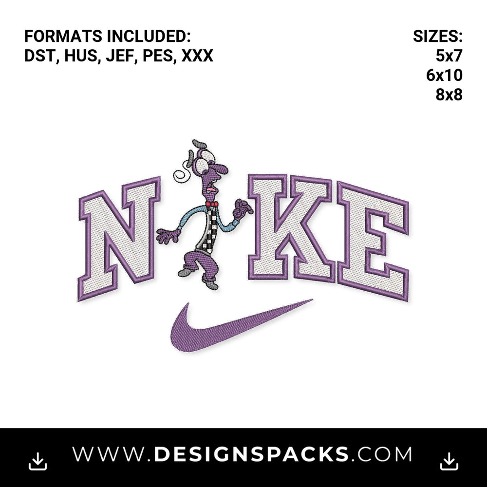 Inside Out Fear Nike Swoosh Embroidery Design - Instant digital download pattern at Designspacks.com
