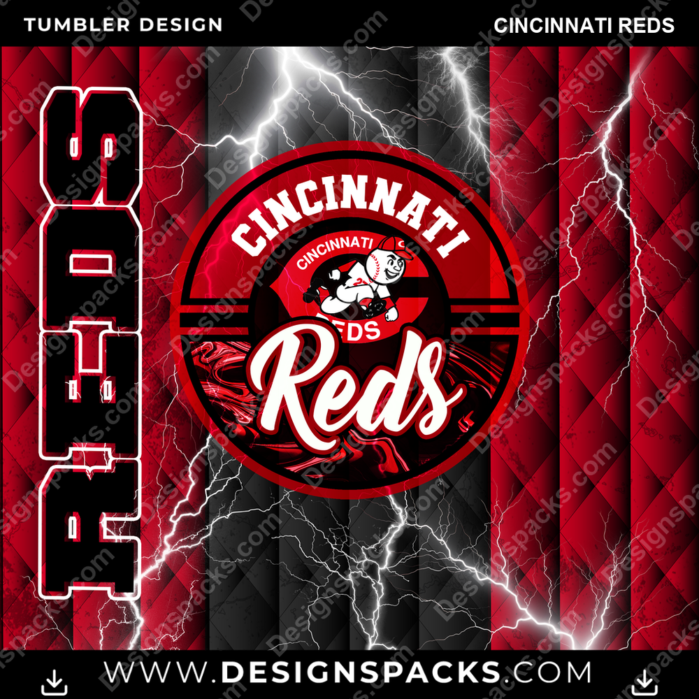 Baseball Diamond Cincinnati Reds Tumbler Digital Wrap Design