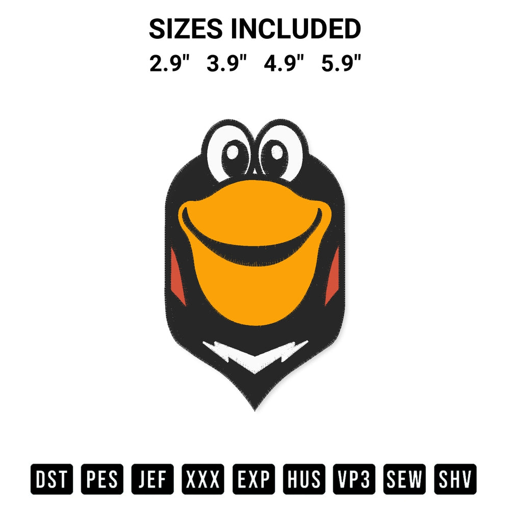Add a unique touch to your apparel with the Pittsburgh Penguins Mascot Embroidery Design embroidery file. Premium instant download available now on Designspacks.com. Available sizes: 2.9", 3.9", 4.9", 5.9".
