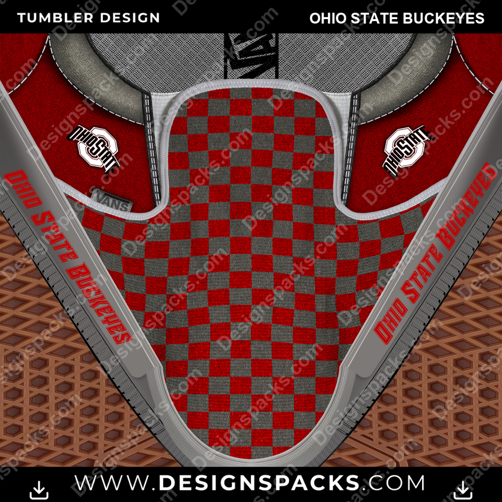 College Sport Vans Classic Ohio State Buckeyes Tumbler Digital Wrap Design