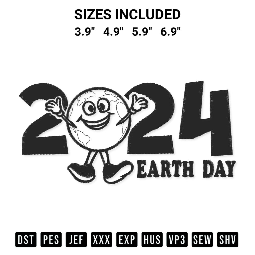 Elevate your next project with our 2024 Earth Day Embroidery Design embroidery file. Shop high-quality digital patterns instantly at Designspacks.com. Available sizes: 3.9", 4.9", 5.9", 6.9".