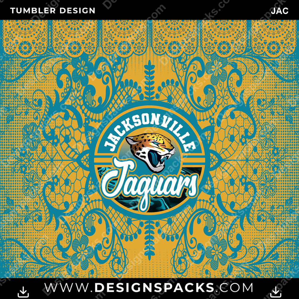 Football Lace & Logo JAC Tumbler Digital Wrap Design