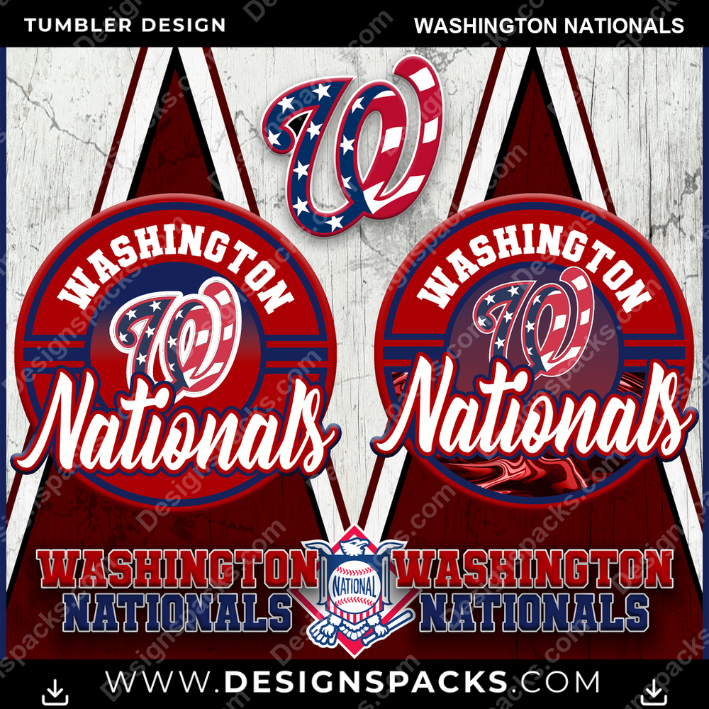 Baseball Sports Washington Nationals Tumbler Digital Wrap Design