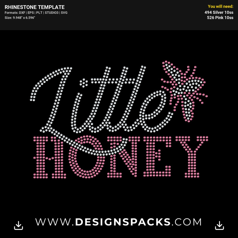 Little Honey Updated Rhinestone Digital Template