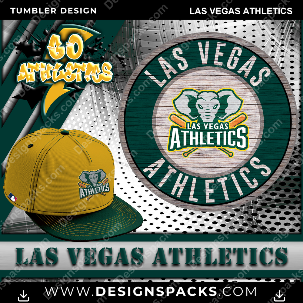 Baseball Go Team Las Vegas Athletics Tumbler Digital Wrap Design