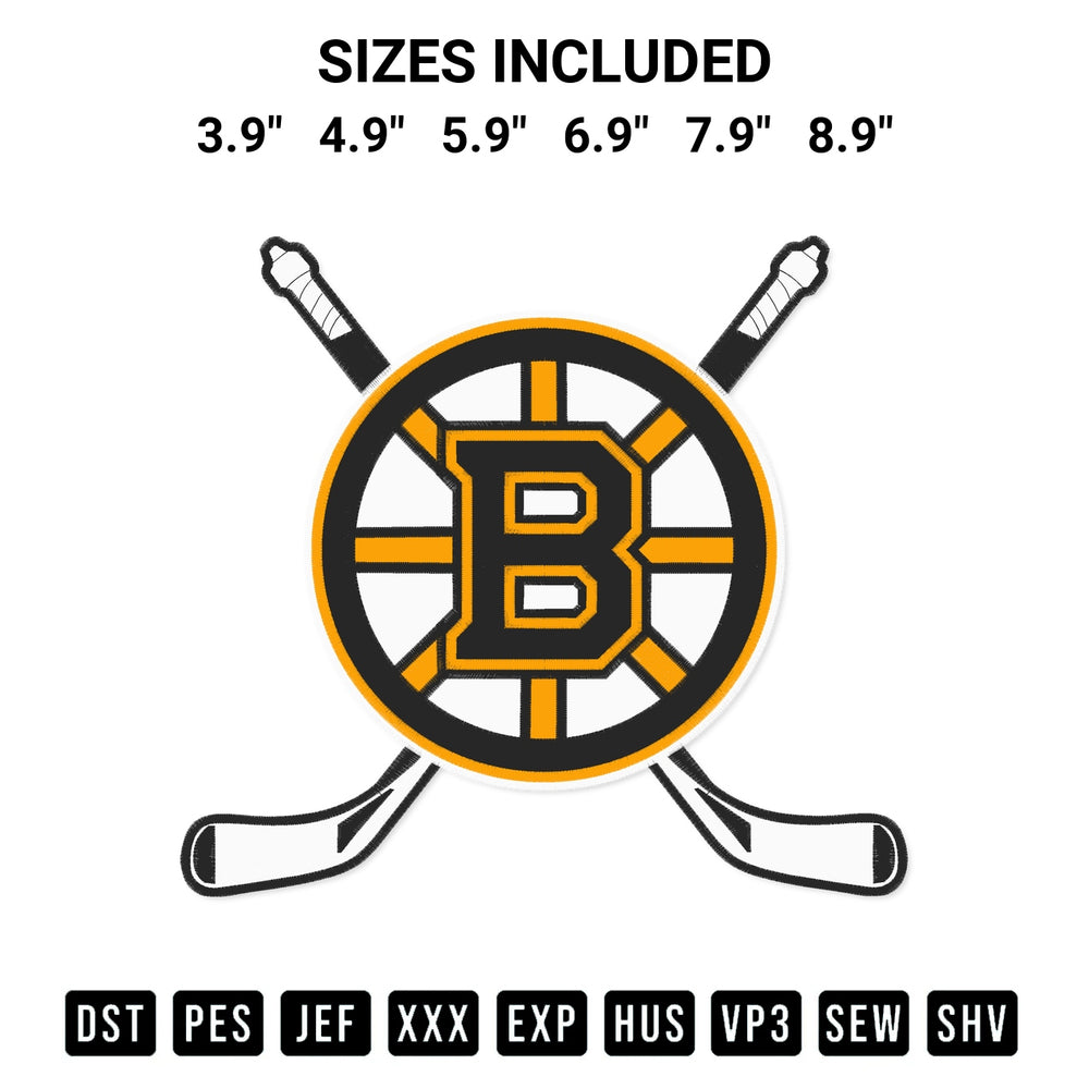 Looking for the perfect pattern? Download the Boston Bruins Nhl Sport Embroidery Design embroidery design today at Designspacks.com. Crisp, clean stitching guaranteed. Available sizes: 3.9", 4.9", 5.9", 6.9", 7.9", 8.9".