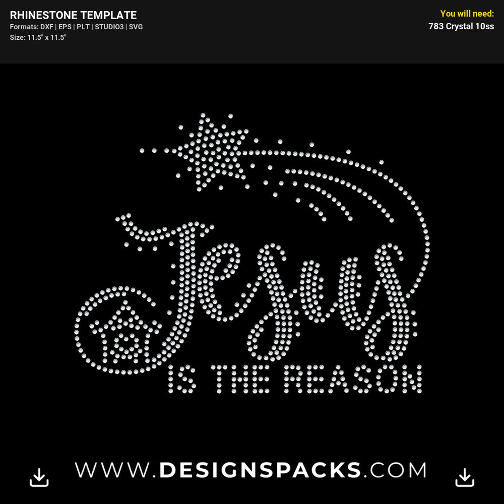 Jesus Reason Nativity Rhinestone Digital Template