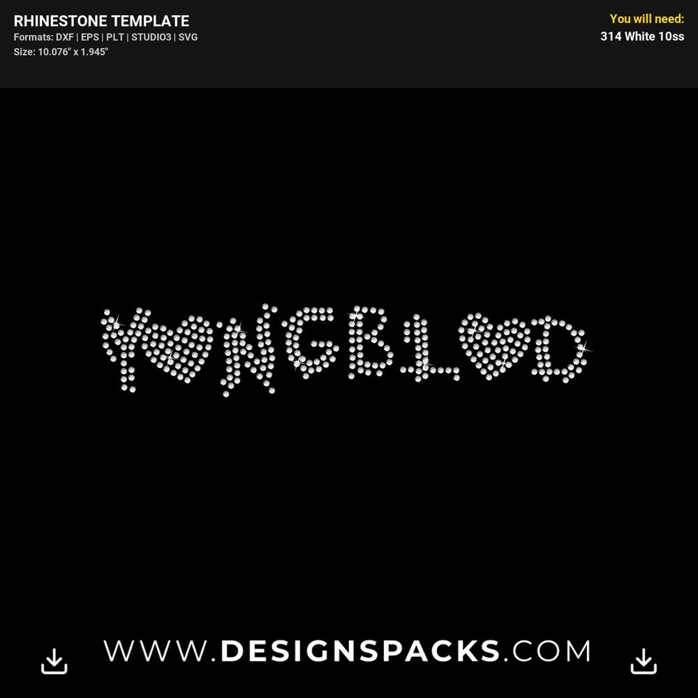Yungblud Heart Rhinestone Digital Template