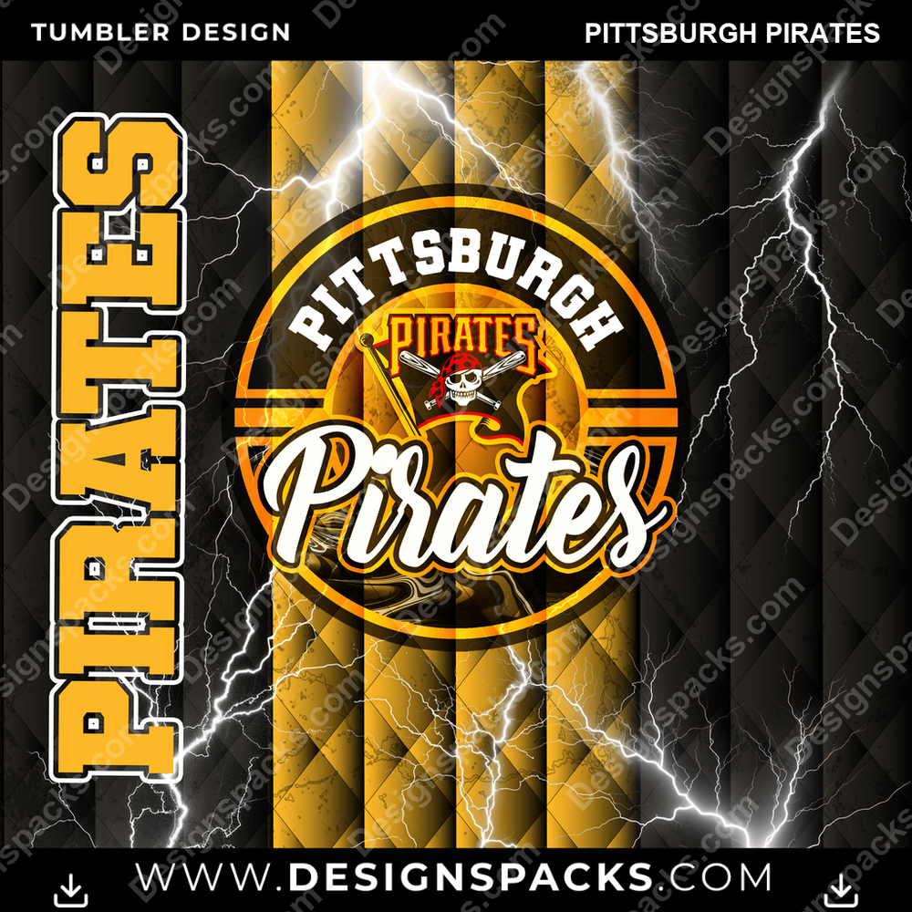 Baseball Diamond Pittsburgh Pirates Tumbler Digital Wrap Design