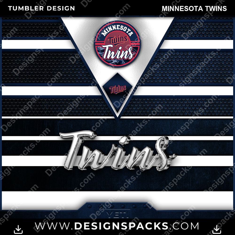 Baseball YETI Minnesota Twins Tumbler Digital Wrap Design