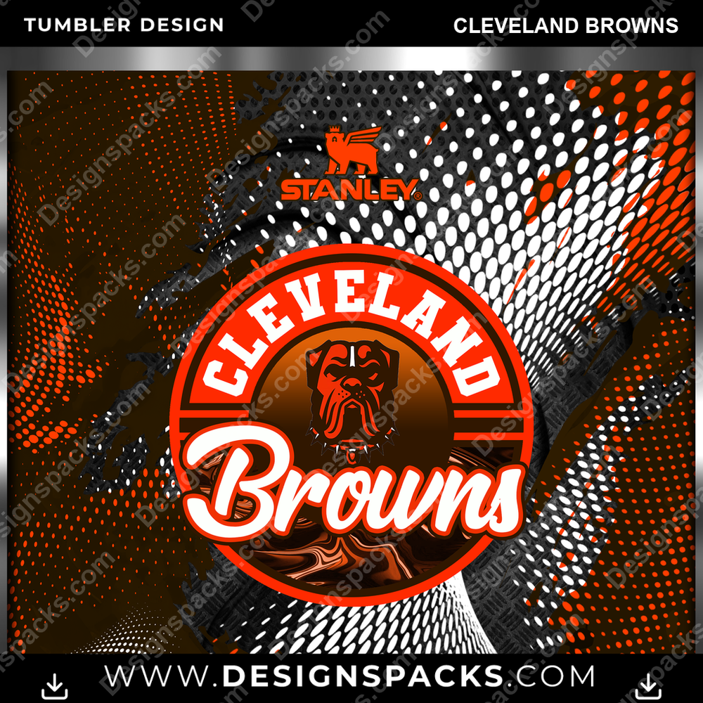 Football Stanley Cleveland Browns NFL Football Tumbler Digital Wrap Design Download