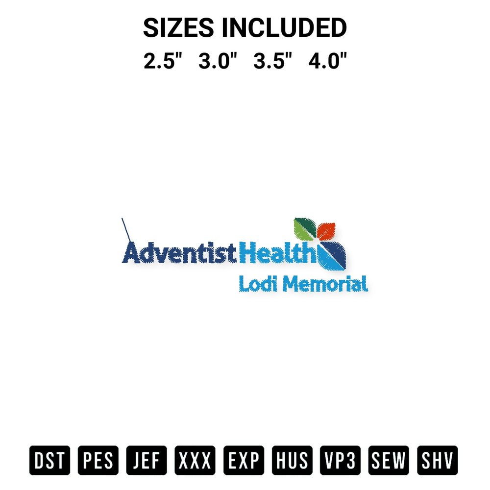 Looking for the perfect pattern? Download the Adventist Health Lodi Memorial Embroidery Design embroidery design today at Designspacks.com. Crisp, clean stitching guaranteed. Available sizes: 2.5", 3.0", 3.5", 4.0".
