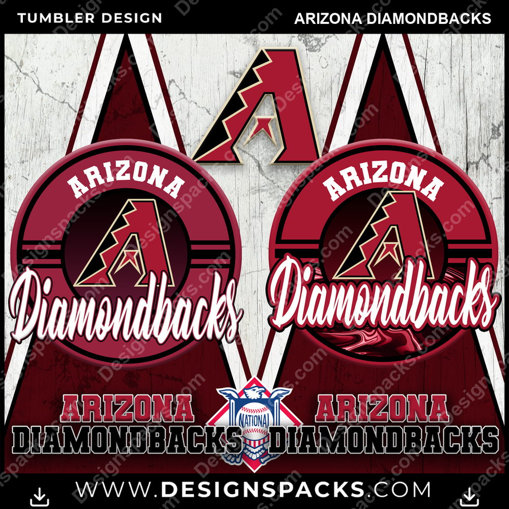 Baseball Sports Arizona Diamondbacks MLB Baseball Tumbler Digital Wrap Design Download