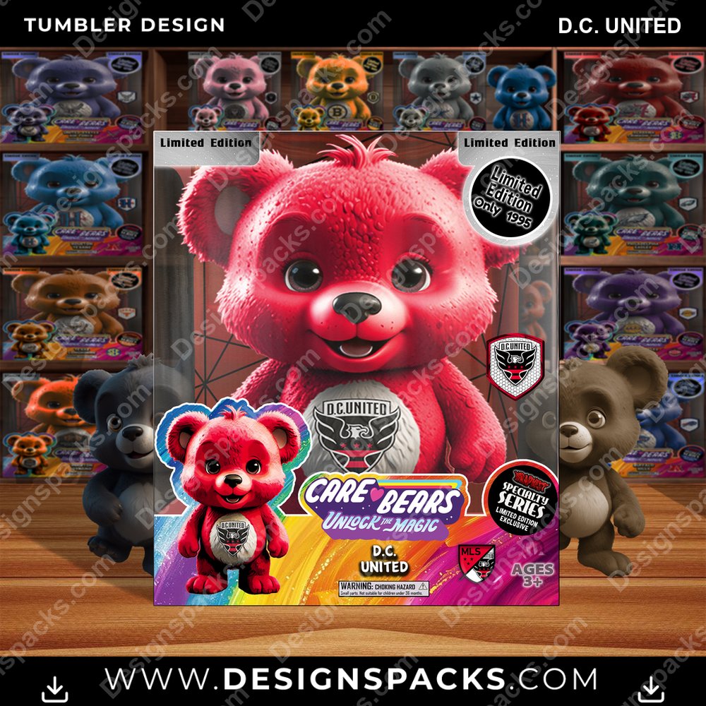 Soccer Care Bear Box D.C. United Tumbler Digital Wrap Design