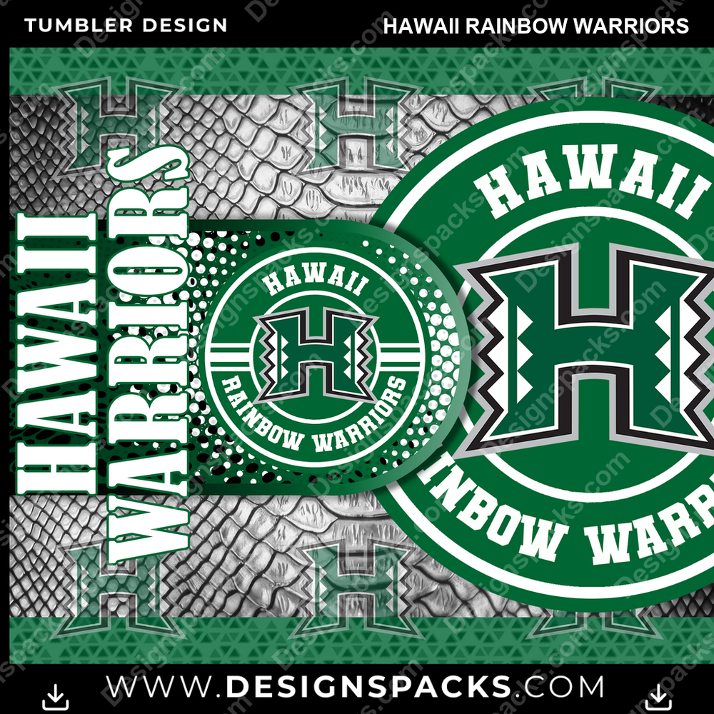 College Sport Hyper Hawaii Rainbow Warriors Tumbler Digital Wrap Design