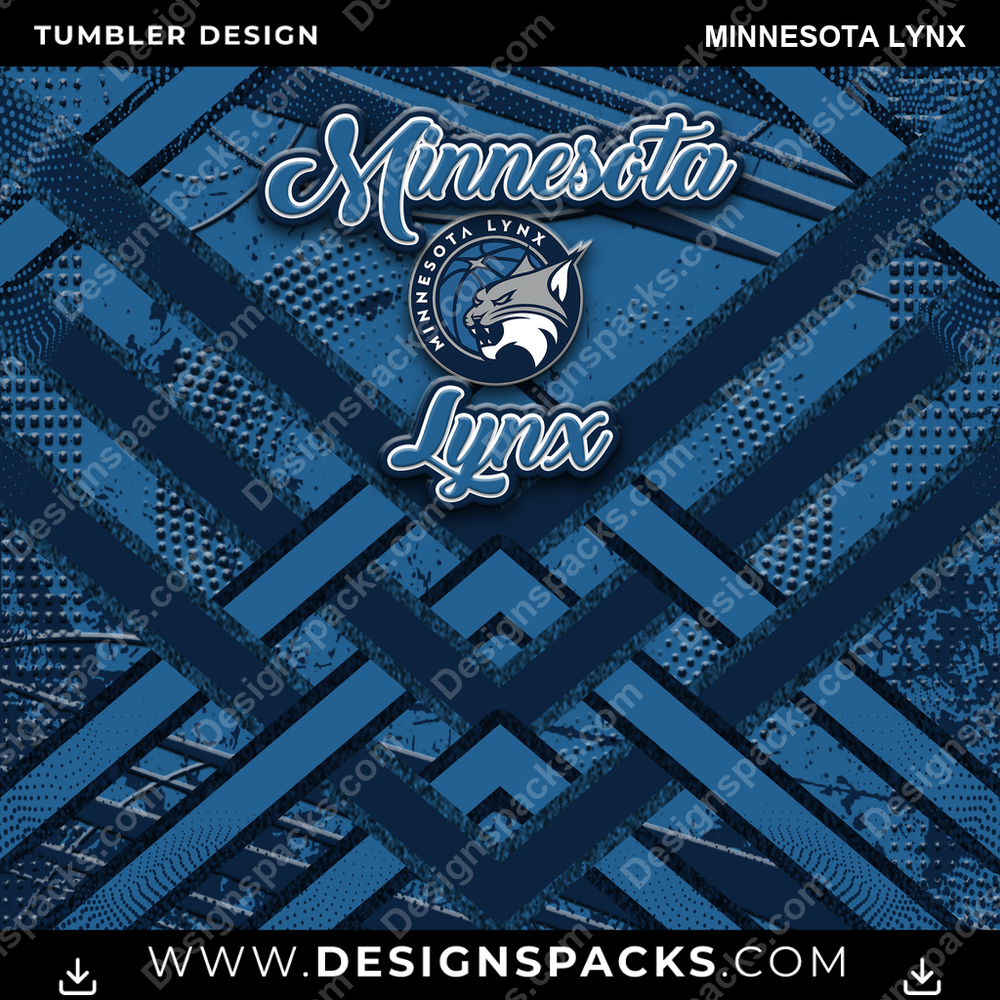 Basketball Glitter Stripe Minnesota Lynx Tumbler Digital Wrap Design