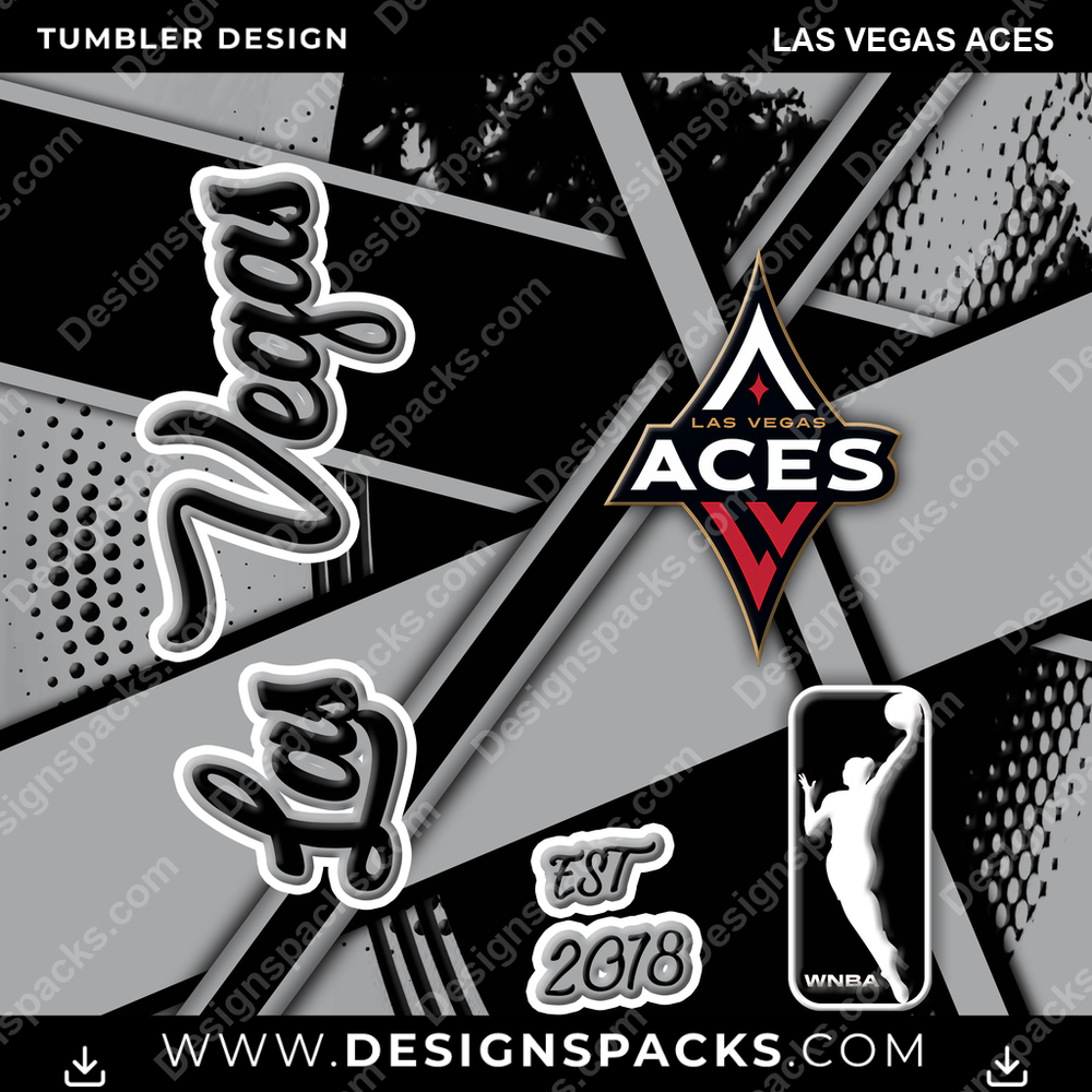 Basketball Team Sport Las Vegas Aces NBA Basketball Tumbler Digital Wrap Design Download