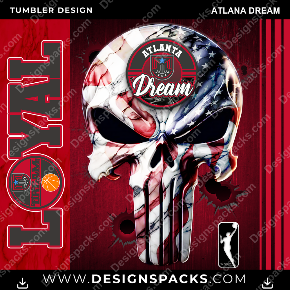 Basketball Loyal Atlana Dream Tumbler Digital Wrap Design