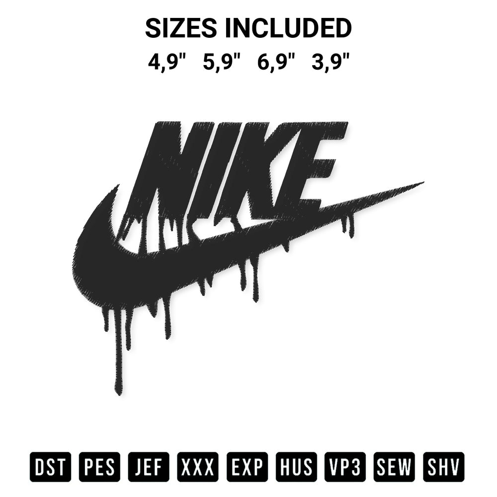 Download the Nike Paint Dripping Logo Embroidery Design machine embroidery design exclusively at Designspacks.com. Premium digitized pattern for apparel and DIY crafts. Available sizes: 4,9", 5,9", 6,9", 3,9".