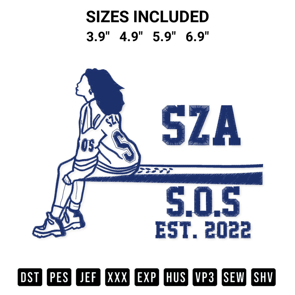 Elevate your next project with our Sza Sos North American Tour 2023 Embroidery Design embroidery file. Shop high-quality digital patterns instantly at Designspacks.com. Available sizes: 3.9", 4.9", 5.9", 6.9".