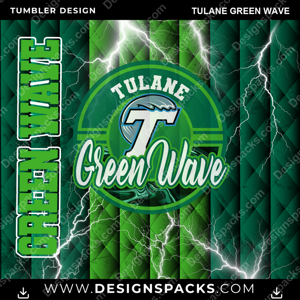 College Sport Diamond Tulane Green Wave NCAA College Sport Tumbler Digital Wrap Design Download