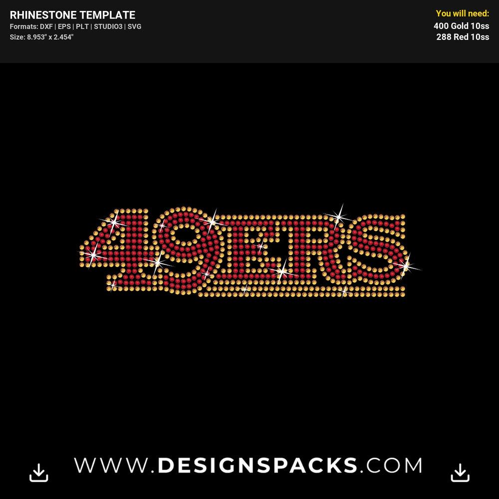 49Ers Logo Rhinestone Digital Template