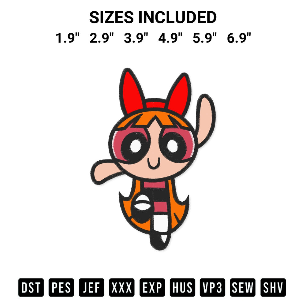 Get the Powerpuff Girls Blossom Embroidery Design embroidery design for your custom crafts! Premium digitized files available for instant download at Designspacks.com. Available sizes: 1.9", 2.9", 3.9", 4.9", 5.9", 6.9".