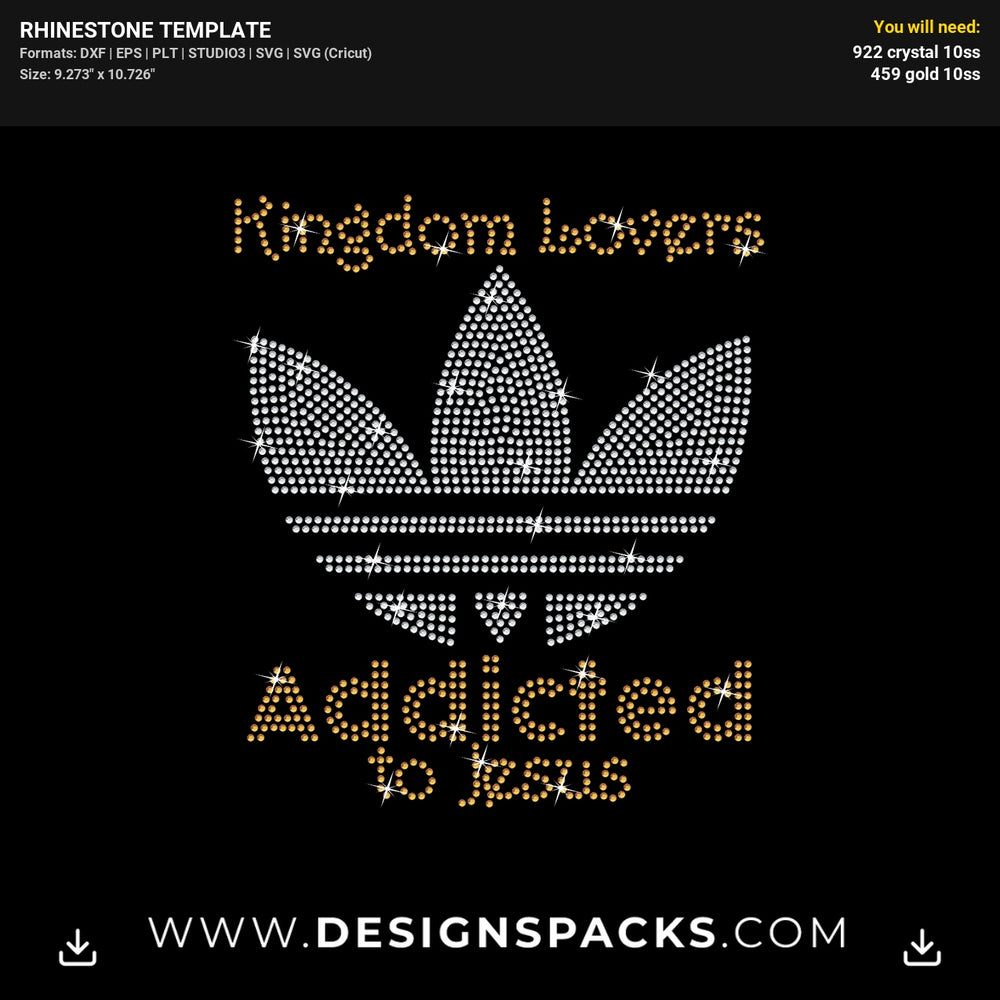 Kingdom Lovers Addicted Faith Rhinestone Digital Template