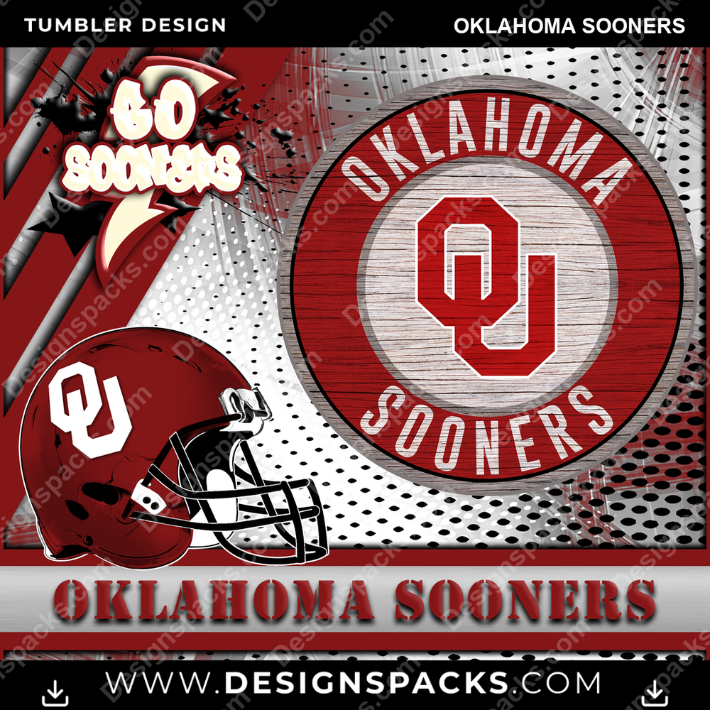 College Sport Go Team 2 Oklahoma Sooners NCAA College Sport Tumbler Digital Wrap Design Download