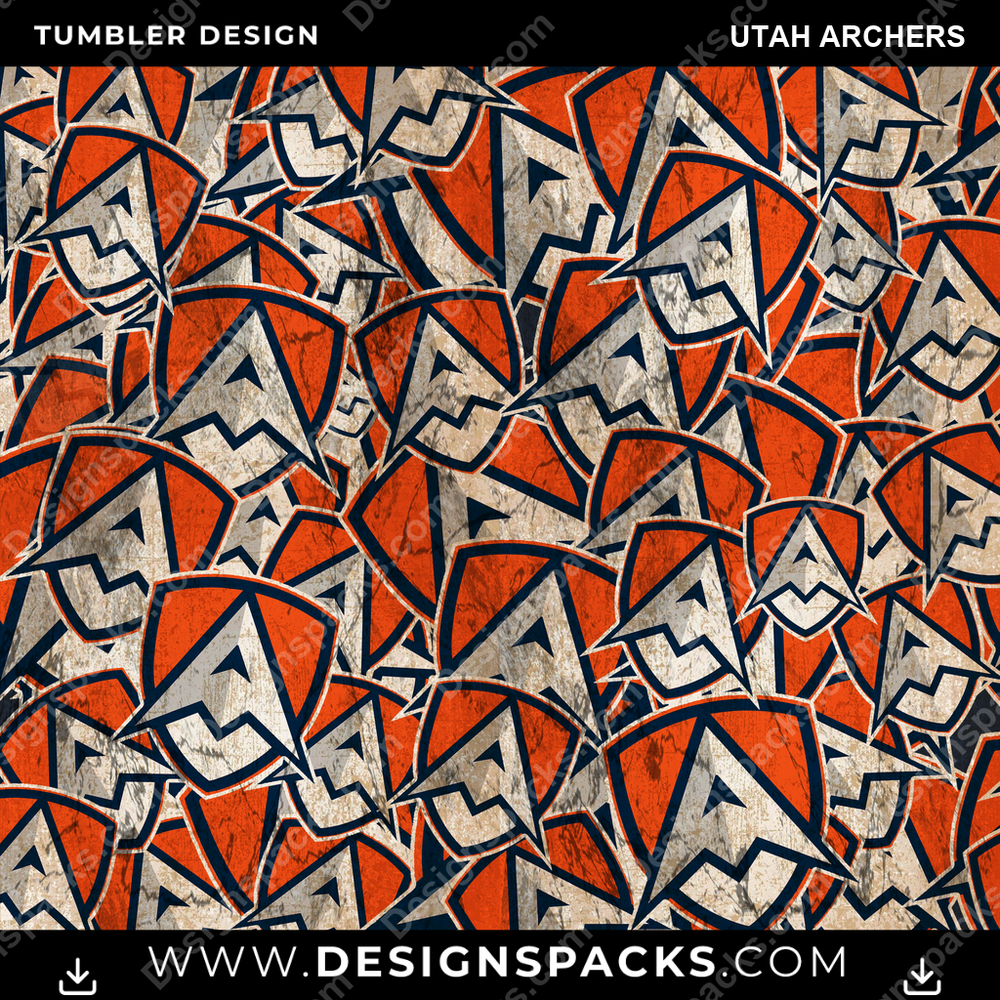 Lacrosse Logo BG Utah Archers Tumbler Digital Wrap Design