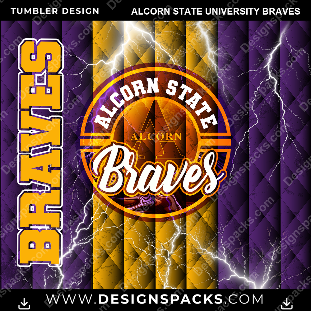 College Sport Diamond Alcorn State University Braves NCAA College Sport Tumbler Digital Wrap Design Download