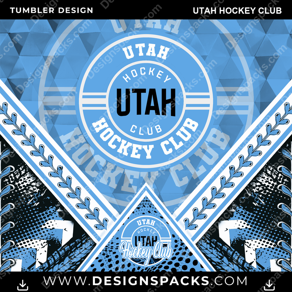 Hockey Diamond Utah Club NHL Hockey Tumbler Digital Wrap Design Download