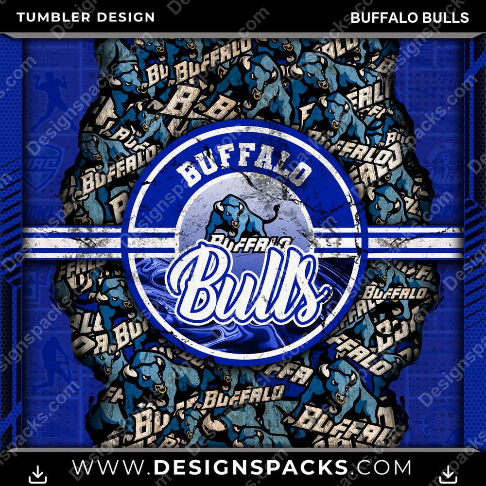 College Sport Ripped Buffalo Bulls NCAA College Sport Tumbler Digital Wrap Design Download