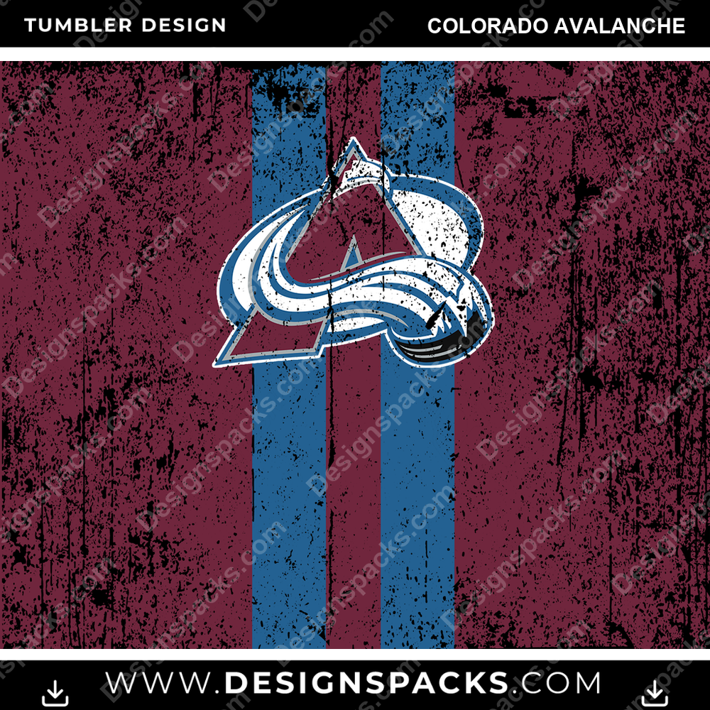 Ice Hockey Grunge Style Colorado Avalanche NHL Hockey Tumbler Digital Wrap Design Download
