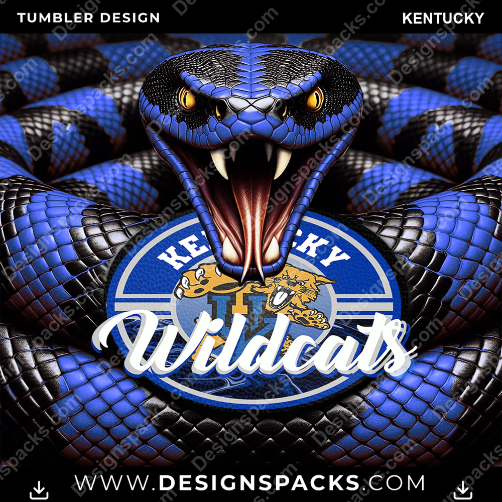 College Sport Rattle Snake Kentucky NCAA College Sport Tumbler Digital Wrap Design Download