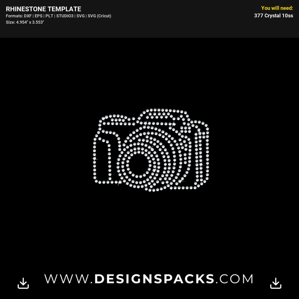 Camera Mask Rhinestone Digital Template