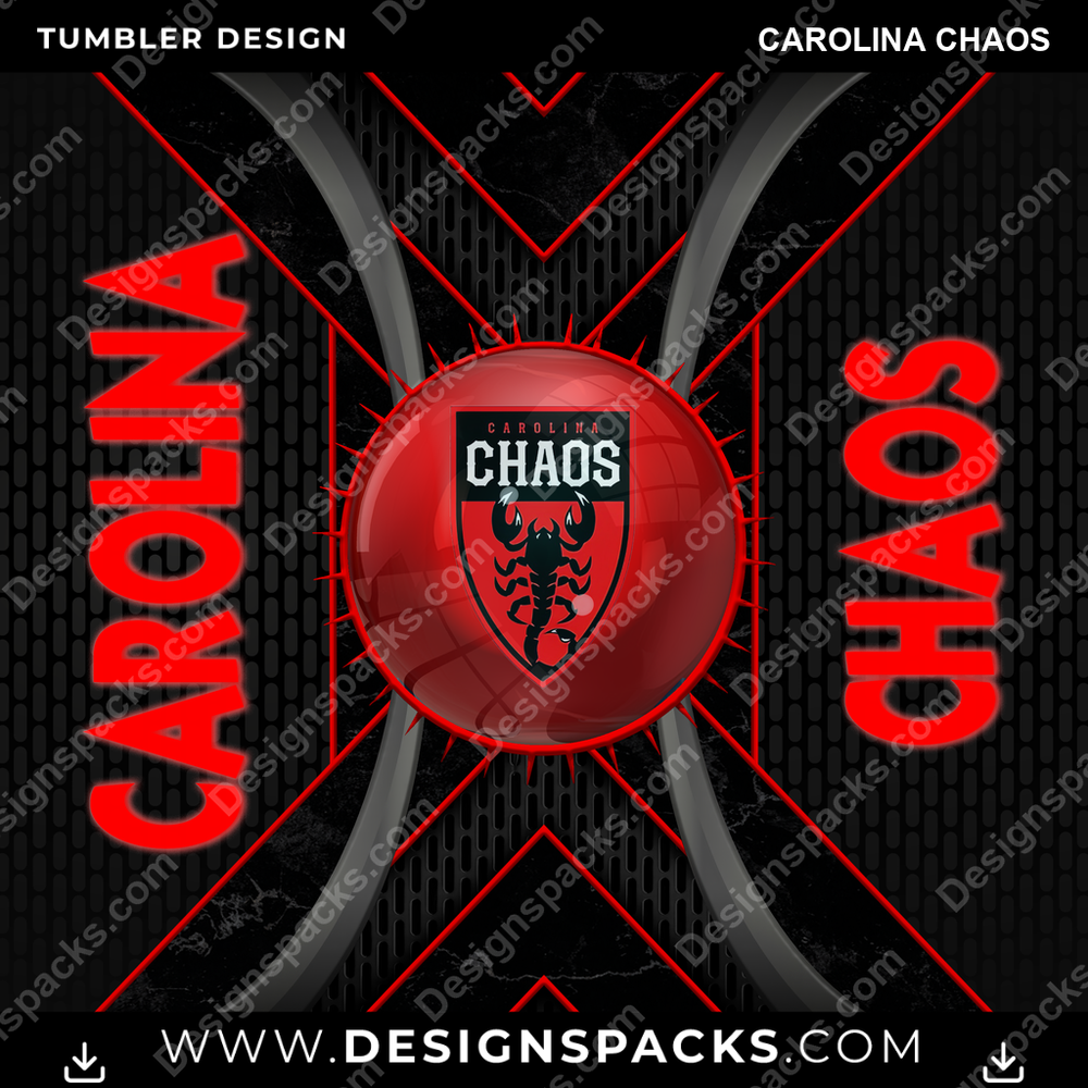 Lacrosse Metal Grating Carolina Chaos Tumbler Digital Wrap Design